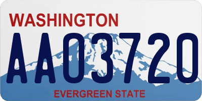 WA license plate AAO3720