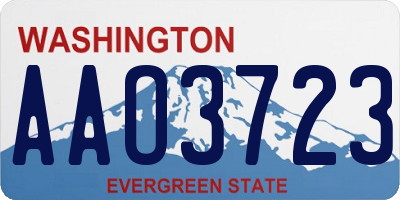 WA license plate AAO3723