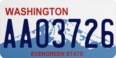 WA license plate AAO3726