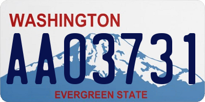 WA license plate AAO3731