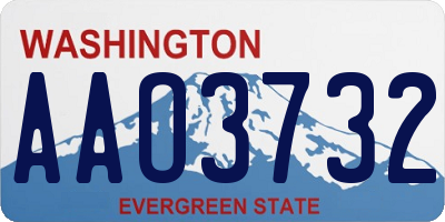 WA license plate AAO3732