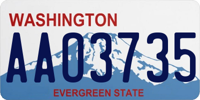 WA license plate AAO3735