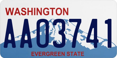 WA license plate AAO3741