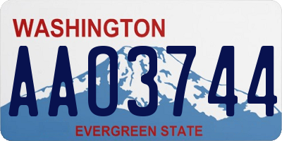 WA license plate AAO3744