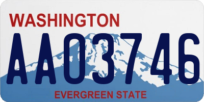 WA license plate AAO3746
