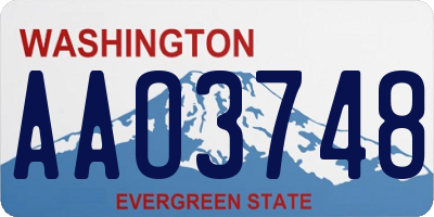 WA license plate AAO3748