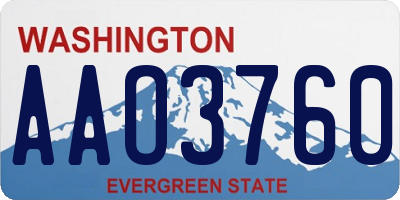 WA license plate AAO3760