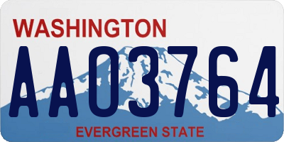 WA license plate AAO3764