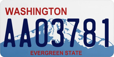 WA license plate AAO3781