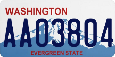 WA license plate AAO3804