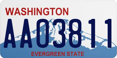 WA license plate AAO3811