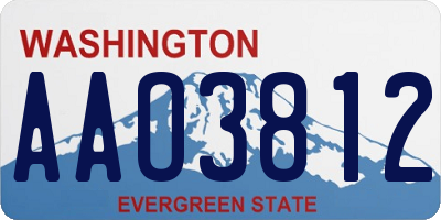 WA license plate AAO3812