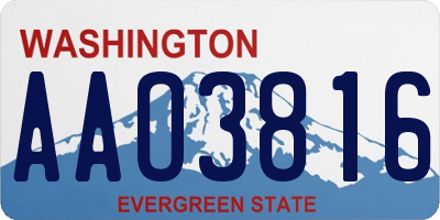 WA license plate AAO3816