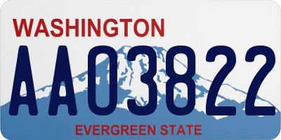 WA license plate AAO3822