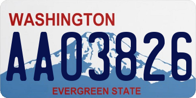 WA license plate AAO3826