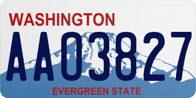 WA license plate AAO3827