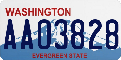 WA license plate AAO3828