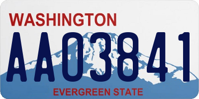 WA license plate AAO3841