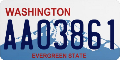 WA license plate AAO3861