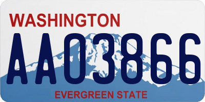 WA license plate AAO3866