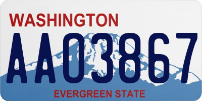 WA license plate AAO3867