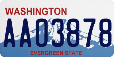 WA license plate AAO3878