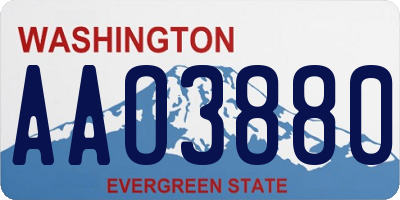 WA license plate AAO3880