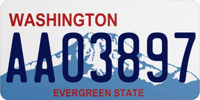 WA license plate AAO3897