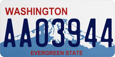 WA license plate AAO3944
