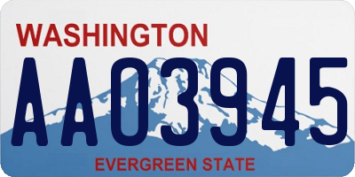 WA license plate AAO3945