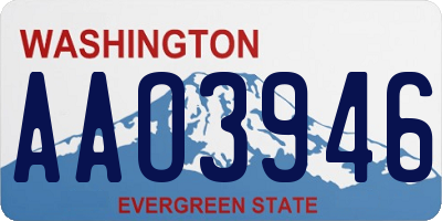 WA license plate AAO3946