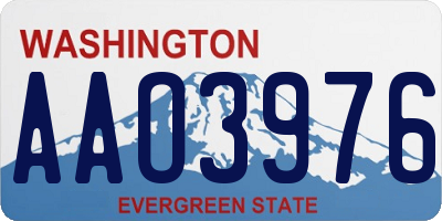 WA license plate AAO3976