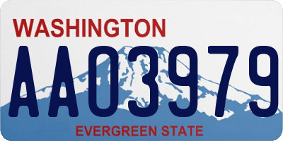 WA license plate AAO3979