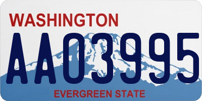 WA license plate AAO3995