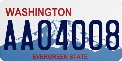 WA license plate AAO4008