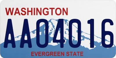 WA license plate AAO4016