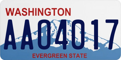 WA license plate AAO4017