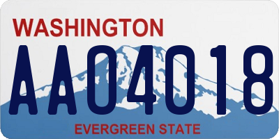 WA license plate AAO4018