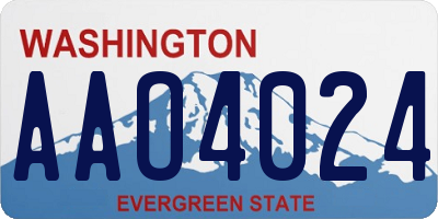 WA license plate AAO4024