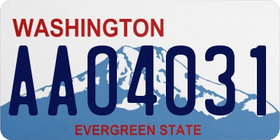 WA license plate AAO4031