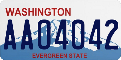 WA license plate AAO4042