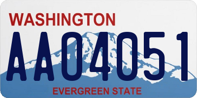 WA license plate AAO4051