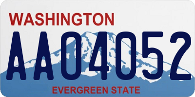 WA license plate AAO4052