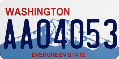 WA license plate AAO4053