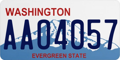 WA license plate AAO4057