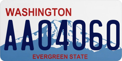 WA license plate AAO4060