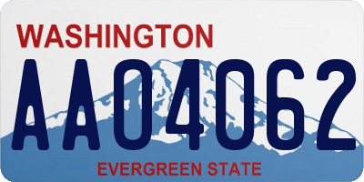 WA license plate AAO4062