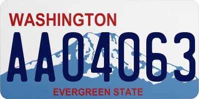WA license plate AAO4063