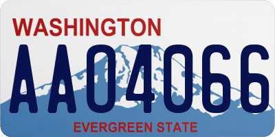 WA license plate AAO4066
