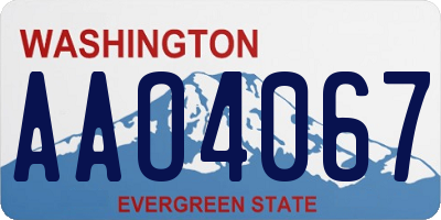 WA license plate AAO4067